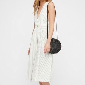 SOLD*NWT Free People Diana Wrap Striped Midi Dress